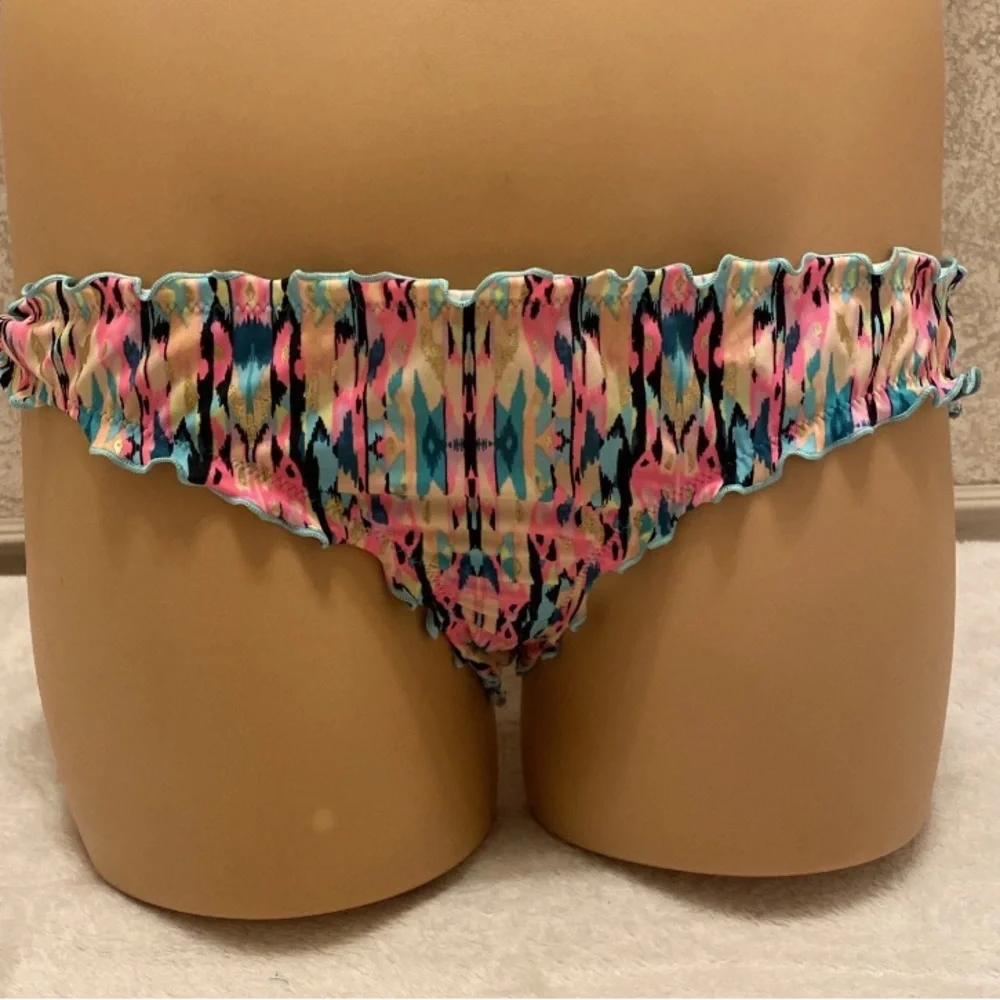 Shade & Shore Vibrant Pink Bikini with Multicolor Bottom